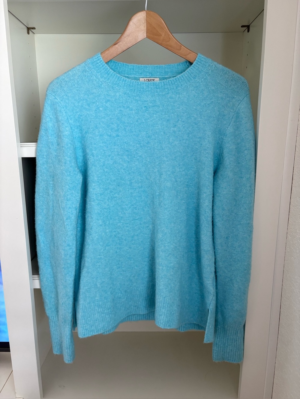 J.CREW Extra-Soft Knit Blue Crew Neck Pullover Sweater Women's S Solid